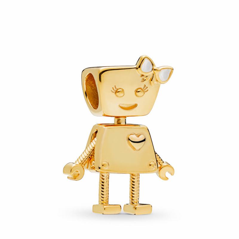 Pandora Shine™ Bella Bot Charm Ireland - 18ct Gold Plated/Enamel/Silver - 415780ZOQ